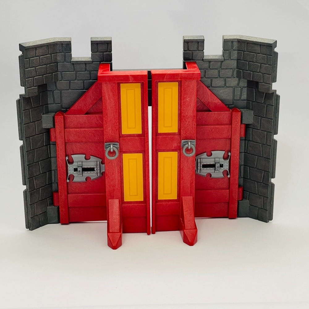 Playmobil Castle Gates Wall Dark Gray Red Replacement Add-on Part Piece